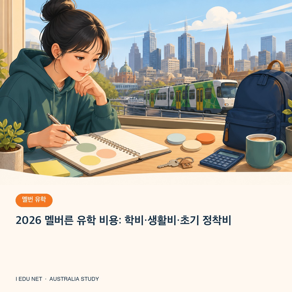 멜버른 유학 비용 계획 일러스트